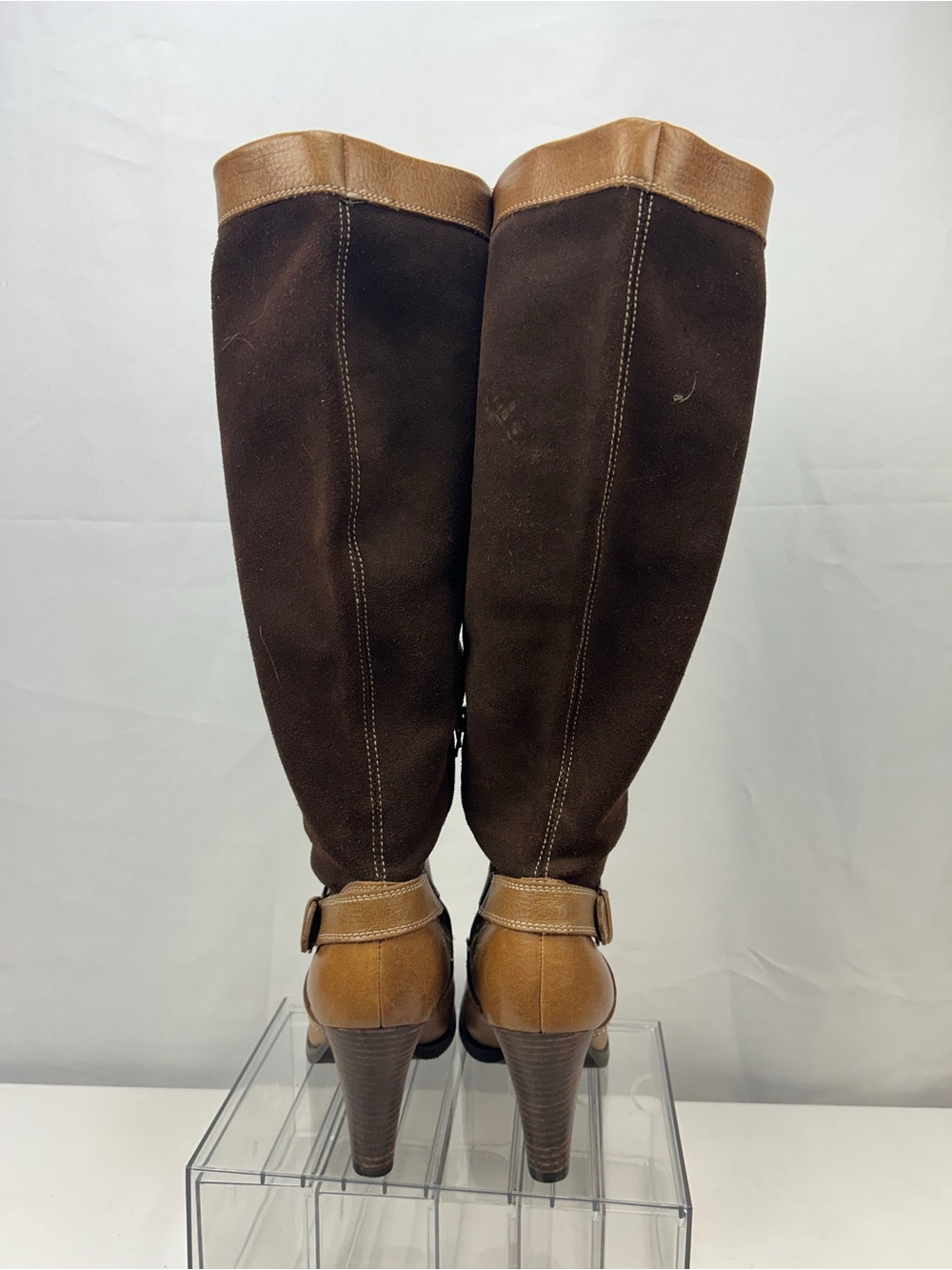 Relativity Two-Tone Brown Tall Riding Boots - Picture 3 of 11
